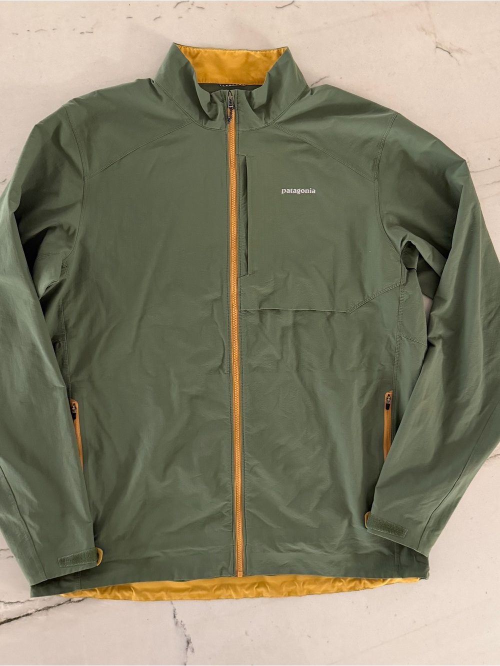 Patagonia Dirt Craft Jacket Men XL Green Full Zip Windbreaker Lightweight Hiking